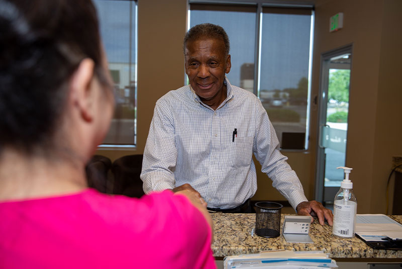 dental patient meeting with financial coordinator